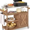 Grillwagen Outdoor Servierwagen 118 x 47 x 92 cm in Braun