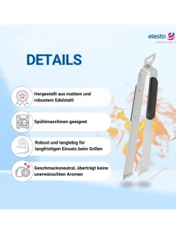 Grillzange "Opener" mit Kapselheber in grau - 35 cm