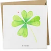 Grußkarte Blume Kleeblatt ohne Spruch in Weiß