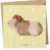 Grußkarte Meerschweinchen Weisheit ohne Spruch in Gelb Pastell