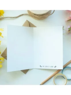 Grußkarte Pferd Reiten mit Spruch in Weiß