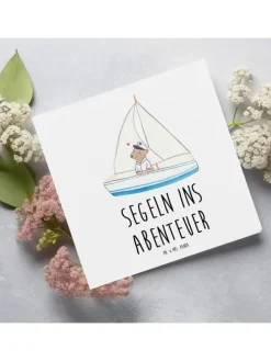 Gutschein Bootstour Abenteuer mit Spruch in Weiß
