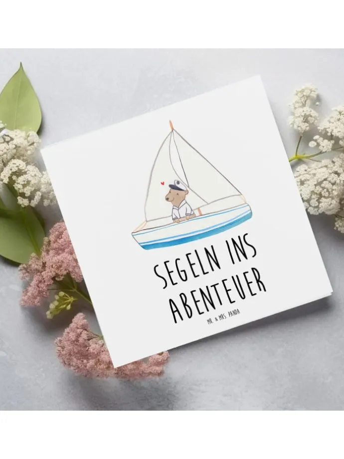 Gutschein Bootstour Abenteuer mit Spruch in Weiß