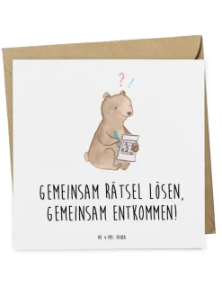 Gutschein Escape Room Abenteuer mit Spruch in Weiß