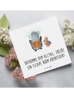Gutschein Escape Room Abenteuer mit Spruch in Weiß