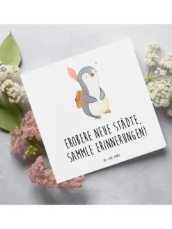 Gutschein Karte Städtereise Abenteuer mit Spruch in Weiß