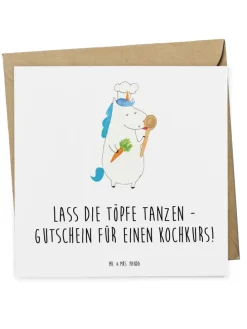 Gutschein Kochkurs Freude mit Spruch in Weiß