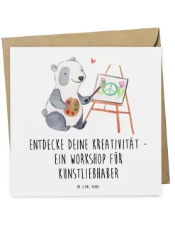 Gutschein Kunstworkshop Kreativität mit Spruch in Weiß