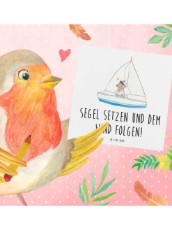 Gutschein Segelbootstour Abenteuer mit Spruch in Weiß