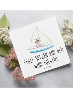 Gutschein Segelbootstour Abenteuer mit Spruch in Weiß