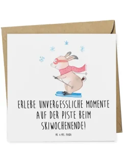 Gutschein Skiwochenende mit Spruch in Weiß