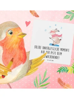 Gutschein Skiwochenende mit Spruch in Weiß