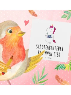 Gutschein Städtereise Abenteuerbeginn mit Spruch in Weiß