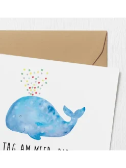 Gutschein Tagesausflug ans Meer mit Spruch in Weiß