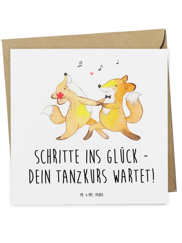 Gutschein Tanzkurs Glück mit Spruch in Weiß
