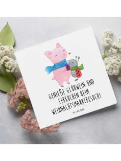 Gutschein Weihnachtsmarktbesuch Genuss mit Spruch in Weiß