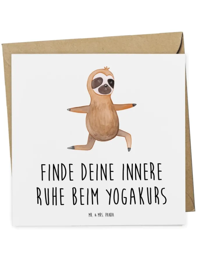 Gutschein Yogakurs Frieden mit Spruch in Weiß