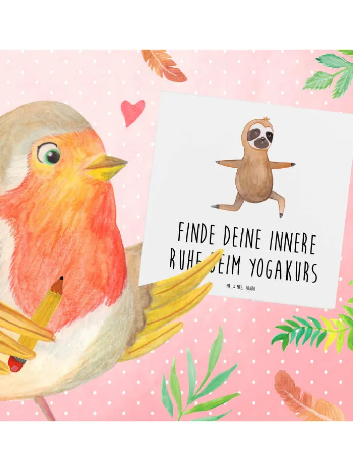 Gutschein Yogakurs Frieden mit Spruch in Weiß