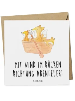 Gutscheinkarte Segelbootstour Abenteuer mit Spruch in Weiß