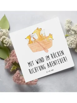 Gutscheinkarte Segelbootstour Abenteuer mit Spruch in Weiß