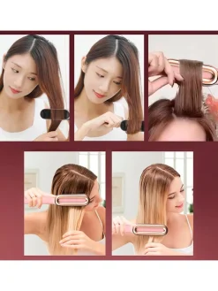 Haarglättungsbürste in Weiß