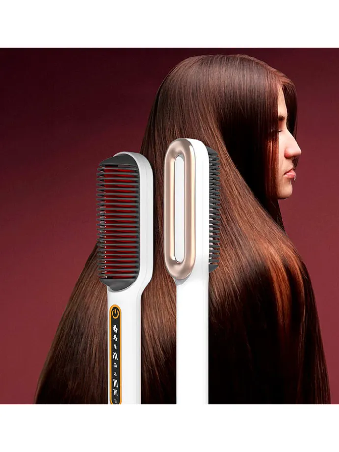 Haarglättungsbürste in Weiß