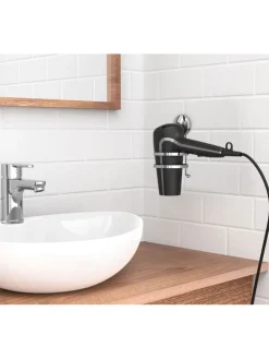 Haartrockner-Halter in Chrom - (B)11 x (H)10 x (T)15 cm