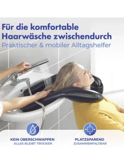 Haarwaschhilfe in Schwarz - (B)38 x (H)10 x (T)60 cm