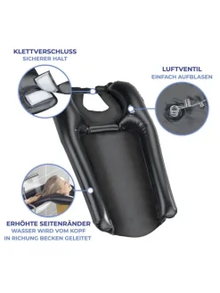 Haarwaschhilfe in Schwarz - (B)38 x (H)10 x (T)60 cm