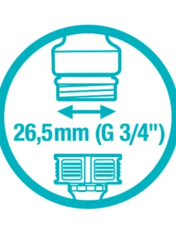 Hahnverbinder in Grau - 26,5 mm (G 3/4