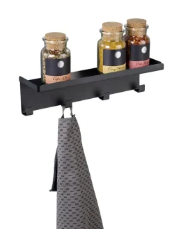 Hakenleiste "Ima" in Schwarz - (L)30 cm