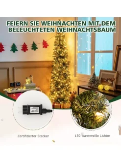 Halber Künstlicher Weihnachtsbaum LED in Grün