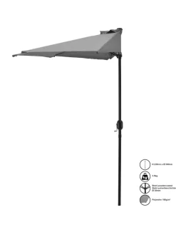 Halbschirm Eger in Grau (B)300cm (T)150cm (H)230cm