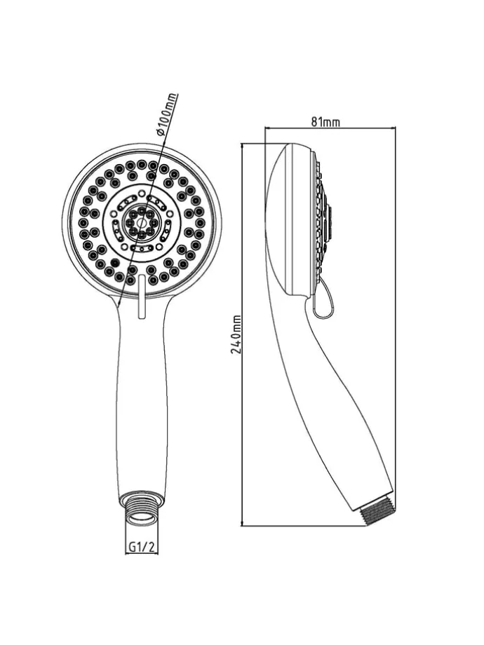 Handbrause "Verona" in Chrom