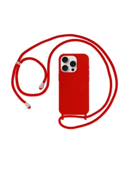 Handy Hülle Umhängehülle kompatibel mit Iphone 15 Pro Rot in Rot