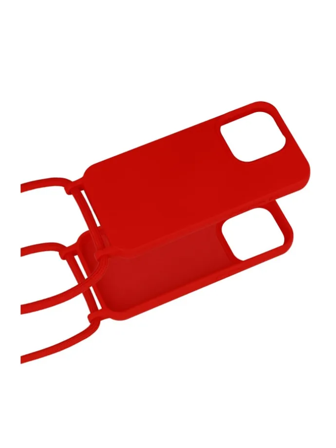 Handy Hülle Umhängehülle kompatibel mit Iphone 15 Pro Rot in Rot