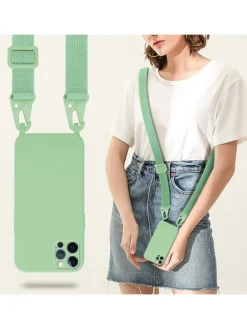 Handykette für Apple iPhone 12 / 12 PRO Hülle in LIQUID HELL GRÜN