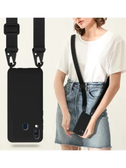 Handykette für Samsung Galaxy A40 Hülle in LIQUID SCHWARZ