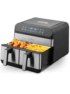 Heißluftfritteuse ''Airflow_9'' in Silber/ Schwarz - (B)44 x (H)37,2 x (T)43 cm