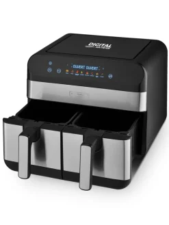 Heißluftfritteuse ''Airflow_9'' in Silber/ Schwarz - (B)44 x (H)37,2 x (T)43 cm