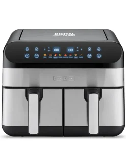 Heißluftfritteuse ''Airflow_9'' in Silber/ Schwarz - (B)44 x (H)37,2 x (T)43 cm