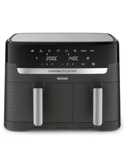 Heißluftfritteuse "Dual Easy Fry & Grill" in Schwarz