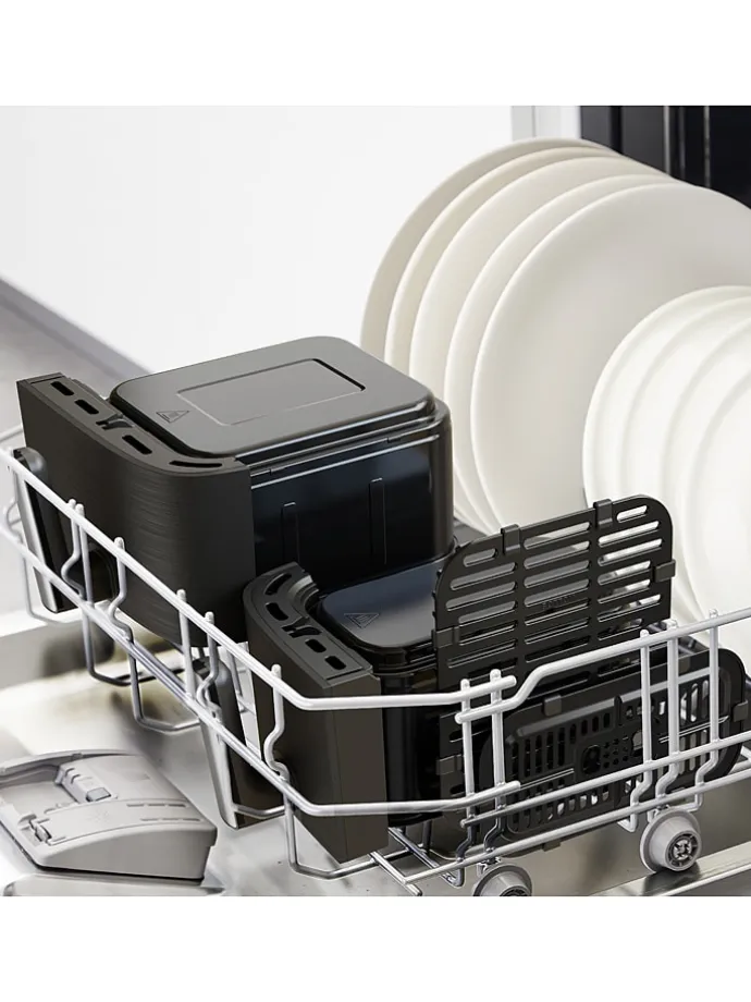 Heißluftfritteuse "Dual Easy Fry & Grill" in Schwarz