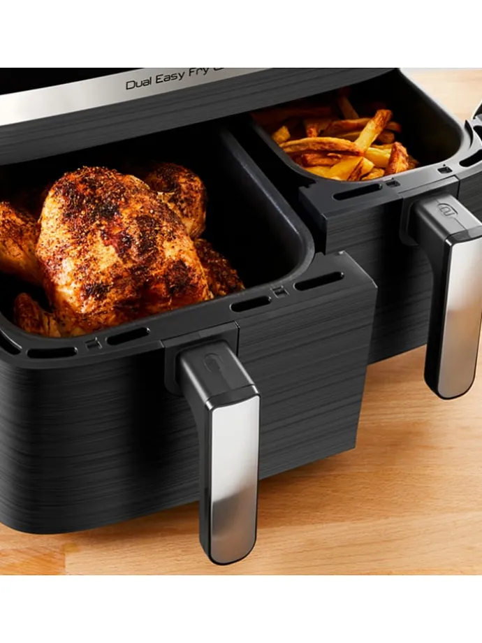 Heißluftfritteuse "Dual Easy Fry & Grill" in Schwarz