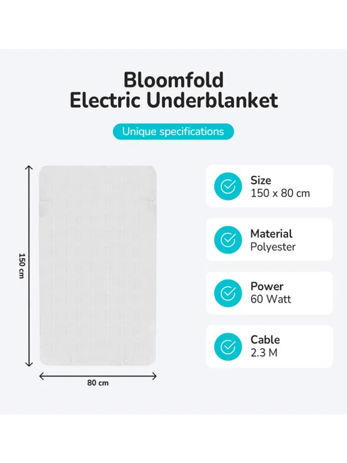 Heizdecke in Weiß - (L)150 x (B)80 cm