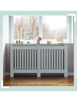 Heizkörperverkleidung in Grau - (B)112 x (H)83 x (T)19 cm