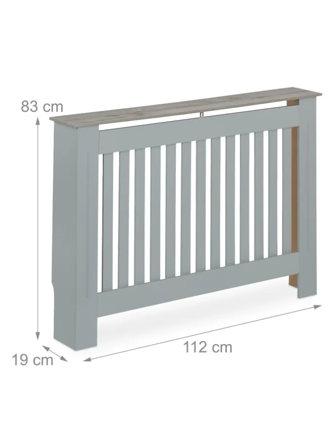Heizkörperverkleidung in Grau - (B)112 x (H)83 x (T)19 cm