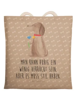 Henkeltasche Hund Blume mit Spruch in Hundeglück