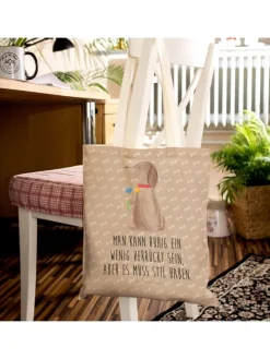 Henkeltasche Hund Blume mit Spruch in Hundeglück