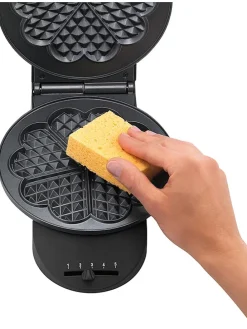 Herzwaffeleisen in Schwarz